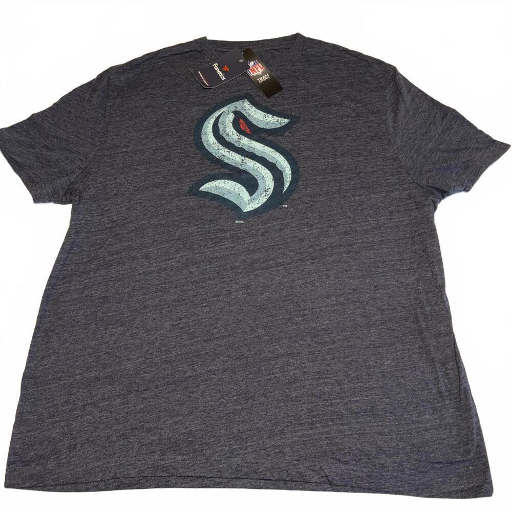 NWT NHL Fanatics Seattle Kraken Men's 3XL T-Shirt Brand New Hockey Tee Sports